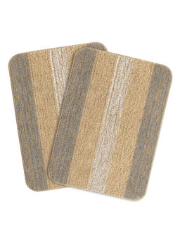 Saral Home - Soft Microfiber Anti-Skid Taupe Bath Mats (Pack of 2) (S)