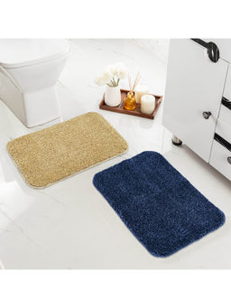 Saral Home - Microfiber Solid Anti-Skid Multi-Colour Bath Mats (Pack of 2) (S)