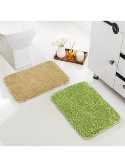Saral Home - Microfiber Solid Anti-Skid Multi-Colour Bath Mats (Pack of 2) (S)