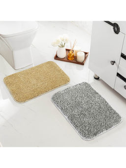 Saral Home - Microfiber Solid Anti-Skid Multi-Colour Bath Mats (Pack of 2) (S)