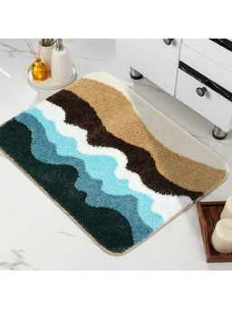 Saral Home - Microfiber Anti Skid Multi-Colour Bath Mat (S)