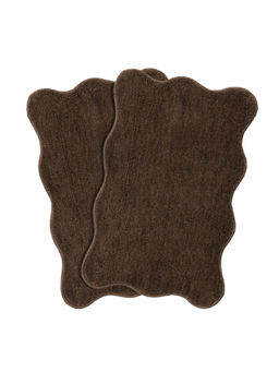 Saral Home - Solid Microfiber Anti Skid Brown Bath Mats (Pack of 2) (S)