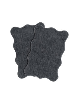 Saral Home - Solid Microfiber Anti Skid Grey Bath Mats (Pack of 2) (S)