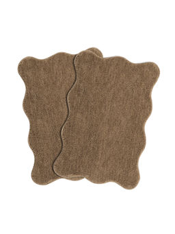 Saral Home - Solid Microfiber Anti Skid Taupe Bath Mats (Pack of 2) (S)