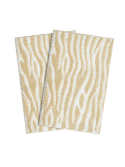 Saral Home - Dune Microfiber Antiskid Beige Bath Mats (Pack of 2) (S)