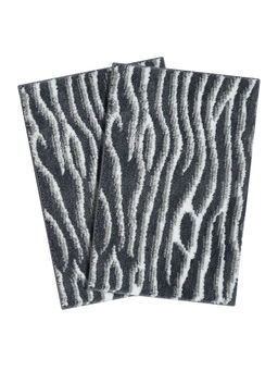 Saral Home - Dune Microfiber Antiskid Grey Bath Mats (Pack of 2) (S)