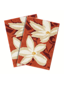 Saral Home - Jasmine Microfiber Antiskid Rust Bath Mats (Pack of 2) (S)