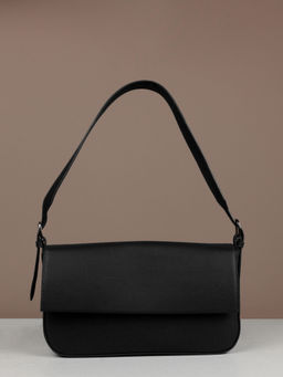 The House Of Ganges - Sandra Vegan Leather Handbag - Vanta Black (M)