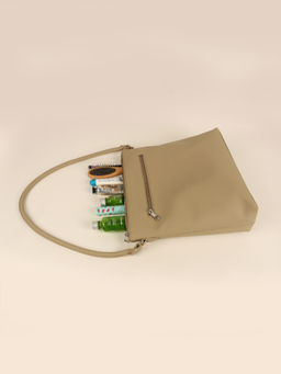 The House Of Ganges - Stella Vegan Leather Shoulder Bag-Biscotti (M)