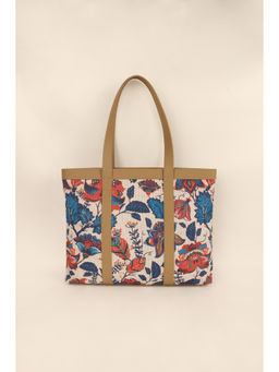 The House Of Ganges - Soft Jute Womens Office Bag Leafy-Beige (M)