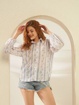 SUGERCANDY - White Floral Palermo Floral Shirt