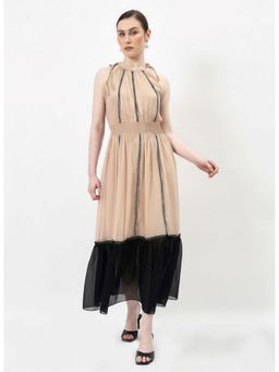 AAREIN - Beige Lace Sleeveless Maxi Dress