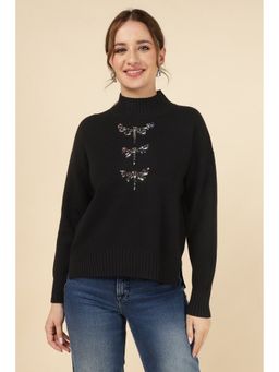 MnM - Black Viscose Embellished Sweater