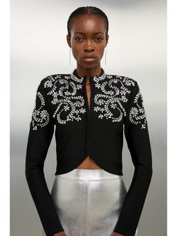 Karen Millen - Figure Form Bandage Embellished Knit Jacket