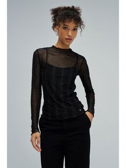 Salsa Jeans - Black Nylon Stripes Sweater