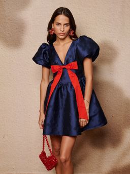 Sister Jane - Navy Blue Memories Bow Mini Dress