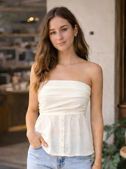 Don’t be basic - Off White Cotton Solid Top
