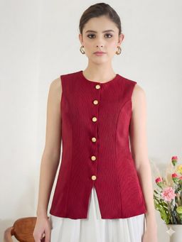 Uptownie - Stretchable Round Neck Tailored Waistcoat