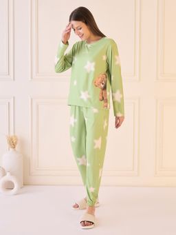 Sweet Dreams - Green Printed T-shirt and Pyjama