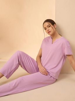 Sweet Dreams - Pink Solid T-shirt and Pyjama