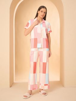 Sweet Dreams - Peach Printed Shirt and Pyjama