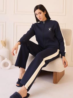 Sweet Dreams - Navy Blue Solid Sweatshirt and Pant