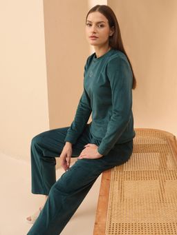 Sweet Dreams - Green Solid Sweatshirt and Pant