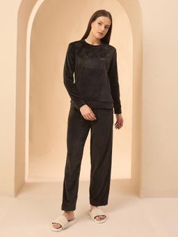 Sweet Dreams - Black Embellished Sweatshirt and Pant