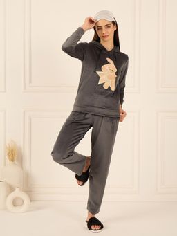 Sweet Dreams - Grey Embroidered Hoodie and Pant