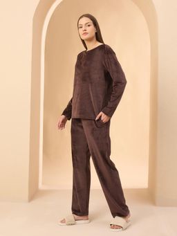 Sweet Dreams - Brown Solid T-shirt and Pyjama