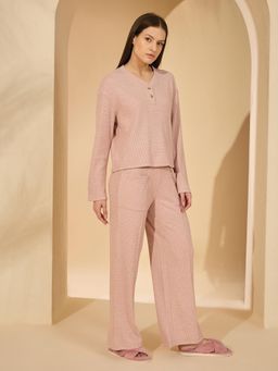 Sweet Dreams - Mauve Solid T-shirt and Pyjama