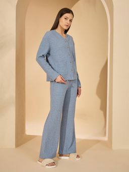 Sweet Dreams - Blue Solid Shirt and Pyjama