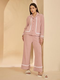 Sweet Dreams - Pink Solid Shirt and Pyjama