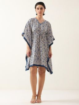 SAY - Blue Floral Kaftan Dress