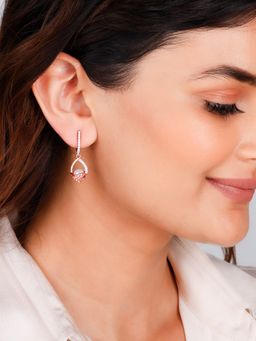 GIVA - Sterling Silver Rose Gold I Care for You Earrings for Womens