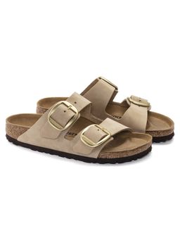 Birkenstock - Arizona Big Buckle Sandcastle Narrow Width Women Two-Strap Flats