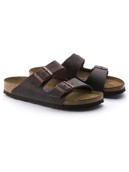Birkenstock - Arizona Soft Footbed Oiled Nubuck Leather Brown Narrow Unisex Sandal