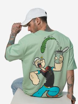 The Souled Store - Official Popeye: Spinach Power Men Oversized T-Shirts