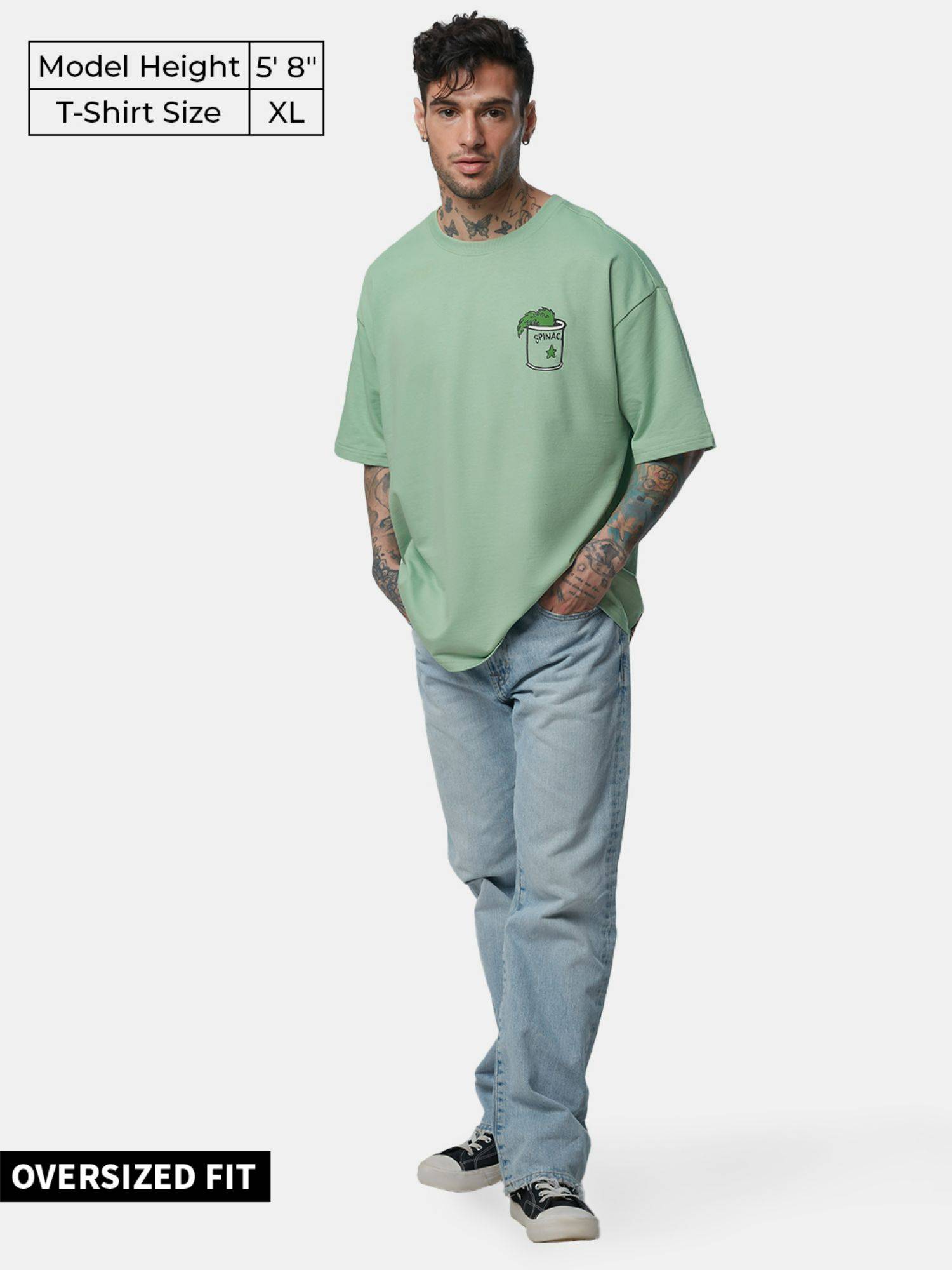 Popeye Power T-Shirt – Schwarz, Größe XL, Mit Comic-Design Für Lockeren Freizeitlook