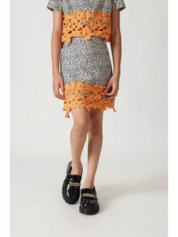 One Friday - Girls Multi-Color Regular Fit Printed Skirt