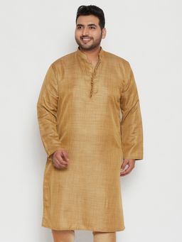 Vastramay - Men Beige Viscose Blend Kurta