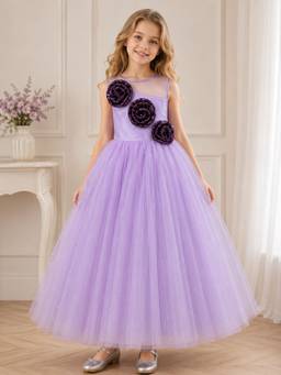 Toy Balloon Kids - Lavender Self Design Net Dress