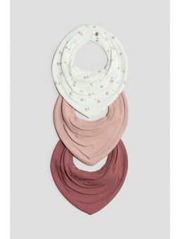 H&M - Unisex Pink 3-Pack Triangular Cotton Bibs
