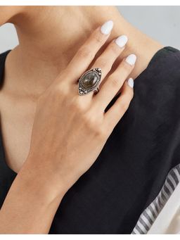 Fabindia - Olive Silver Adjustable Ring