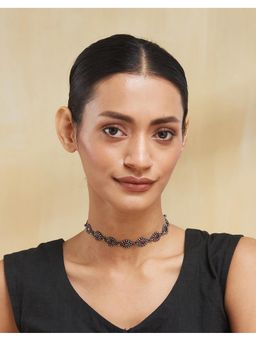 Fabindia - Purple Silver Choker Necklace