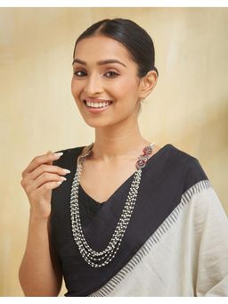 Fabindia - Women White Metal Long Necklace