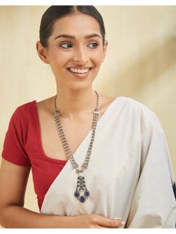 Fabindia - Metal Long Navy Blue Necklace