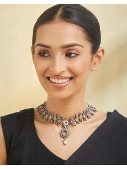 Fabindia - Metal Short Purple Necklace
