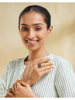 Fabindia - Olive Silver Adjustable Ring