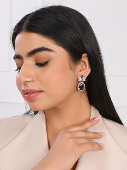 Voylla - Sparkling Elegance Regal Purple Majesty Earrings